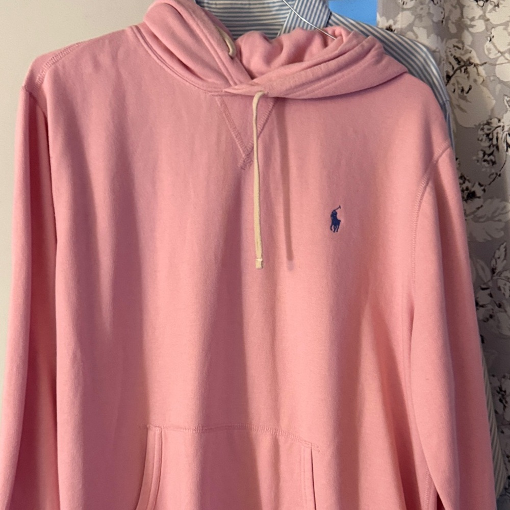 Ralph Lauren Soft Pink Sweatshirt with Blue Emblem